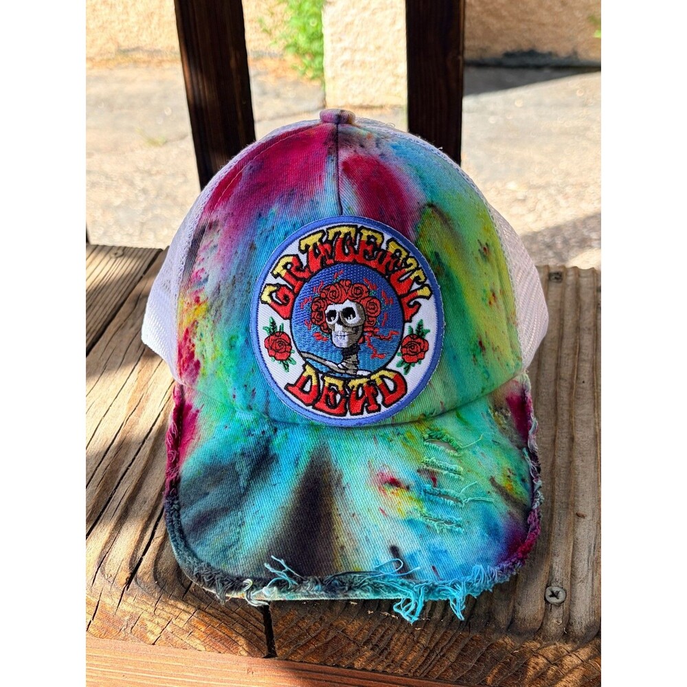 hand dyed Grateful Dead Bertha distressed baseball cap